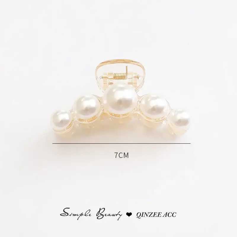 Elegant Hyperbole Big Pearls Acrylic Hair Claw Clips Big Size Makeup Hair Styling Barrettes for Women Hair Accessories H260328