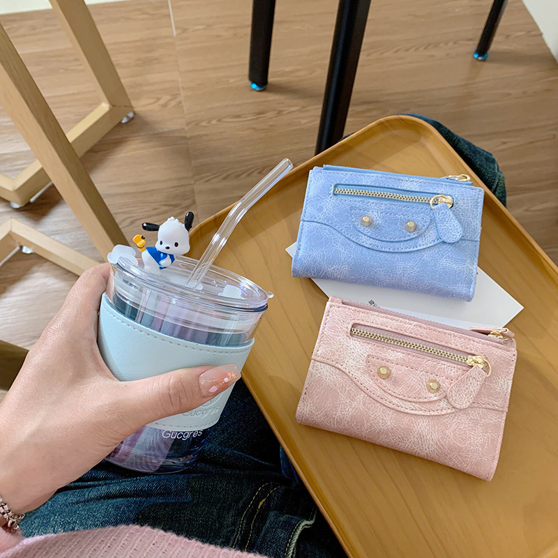 Small Wallet for Women, High-End Feel, Ins Style, Women's Clutch, Foldable Cross-Border Wallet, Zipper 70% off Coin Purse