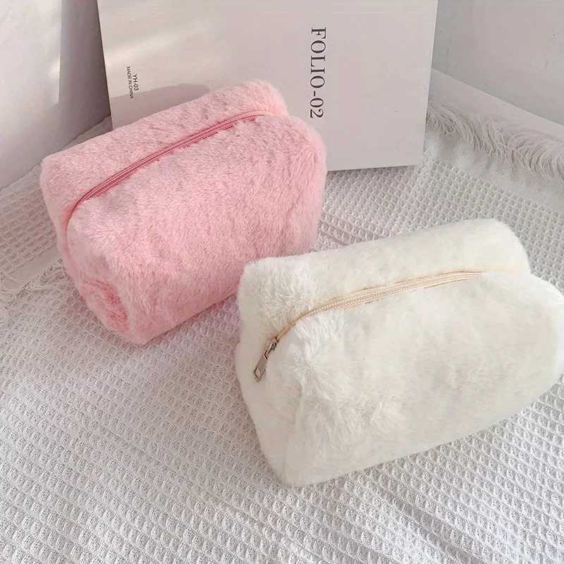 Comfortable Winter Plush Cosmetics Storage Bag - Portable Cosmetics Storage Bag Tote Bag Stationery Pencil Case D260328