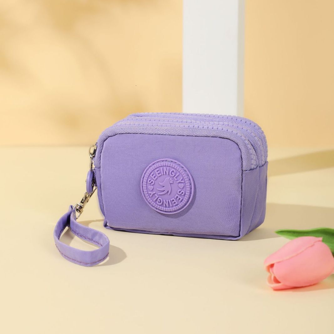 Factory Direct Sale Foreign Trade Cross-border Gift Simple Waterproof Key Bag Nylon Zipper Coin Purse Wholesale