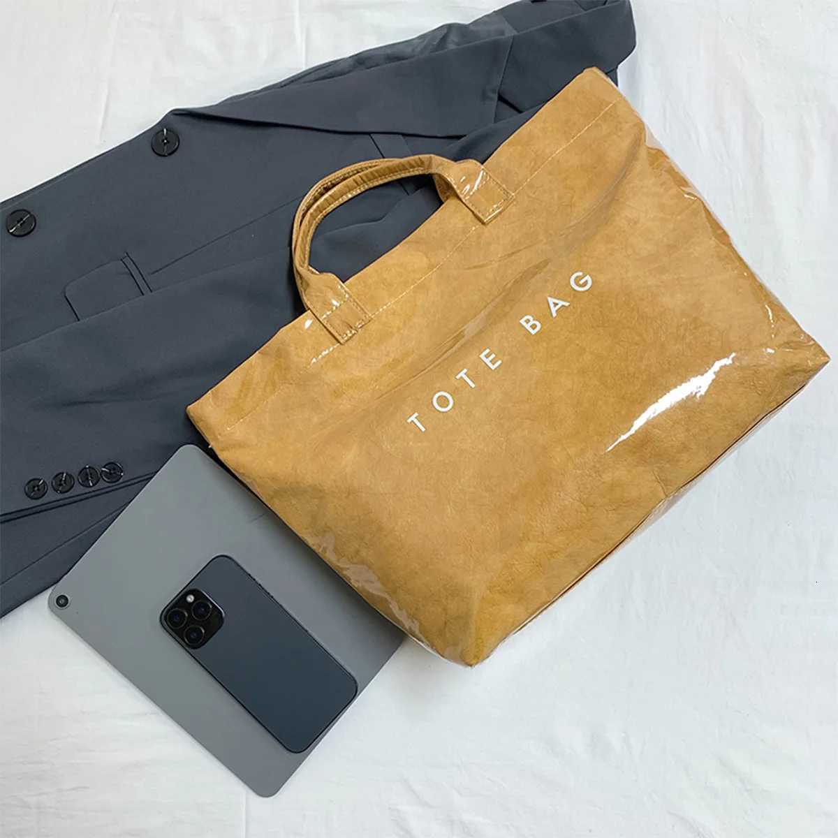 Fashion Letter Print Clear PVC Tote Bag Solid Color Lightweight Magnetic Snap PU Large Capacity for Daily Commute Shopping C260327