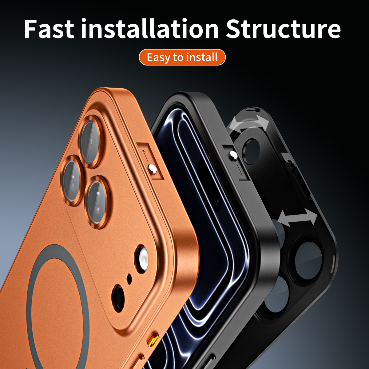 Magnetic Aluminum Bumper Case for iPhone 17 17 Air 17 Pro Max, Metallic Finish PC Back with Built-in Glass Lens Protector, MagSafe Compatible