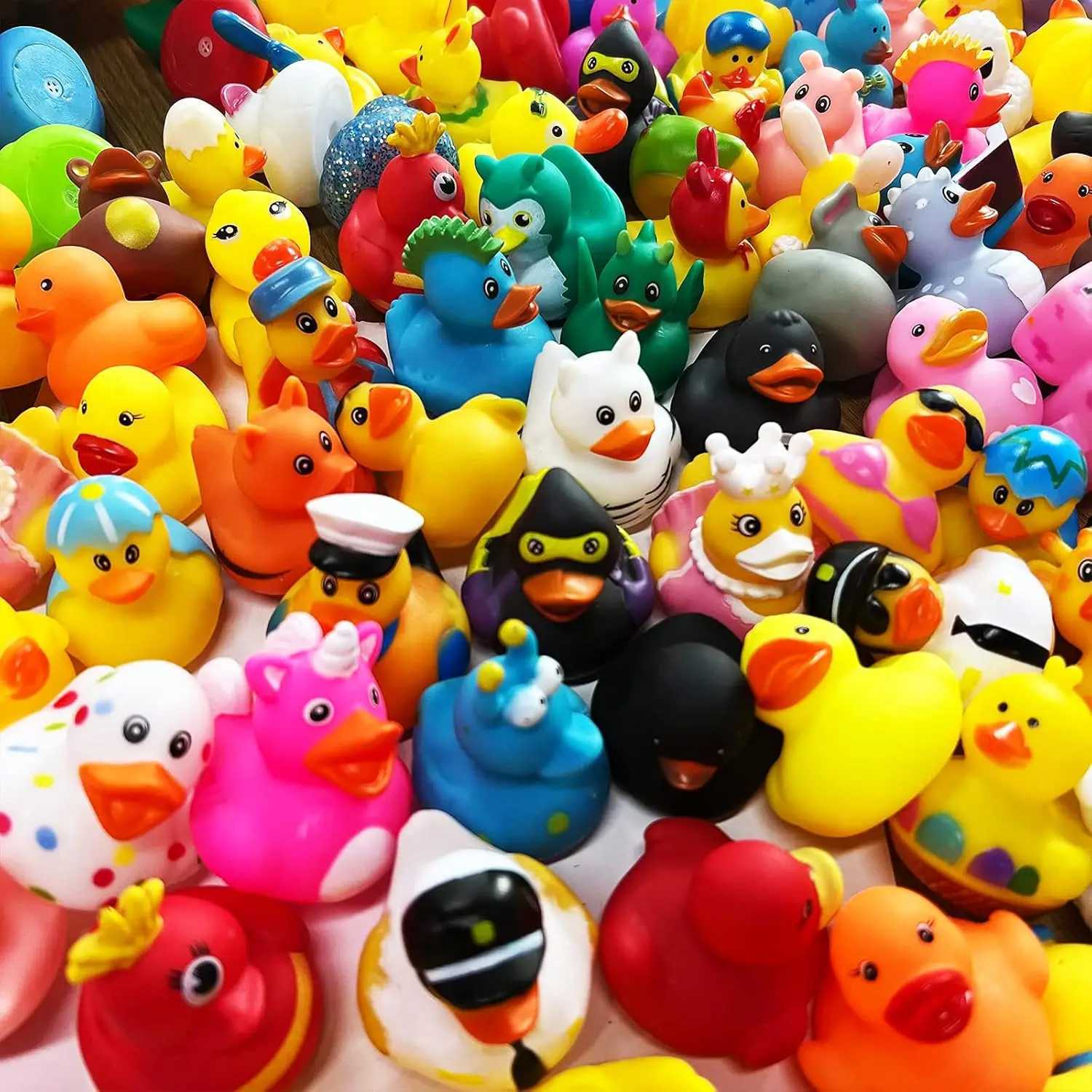 10-100PCSRubber Duck for Jeep Bath Toy Assortment Bulk Floater Duck for Kids Baby Shower Accessories Party Favors Birthday Z260328