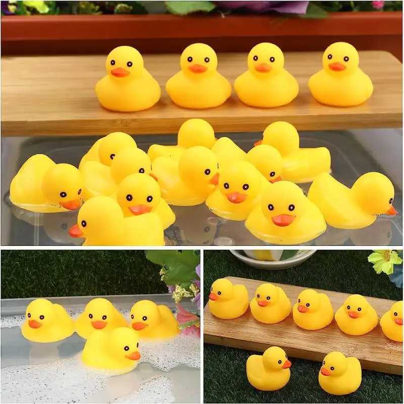 5pcs Rubber Duck Bath Toys Yellow Mini Ducks Float Duck Baby Bath Toy Shower Party Favors Gift for Toddlers Kids Boys Girl Z260328