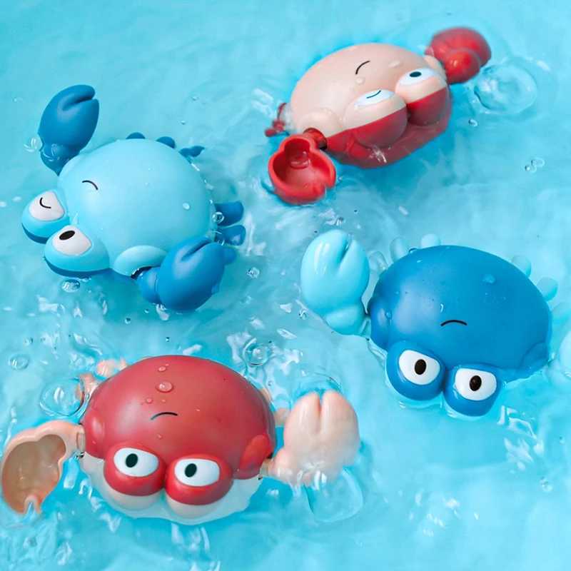 Baby Bath Toys Kids Swimming Clockwork Dolls Play Water Fun Bathing Cute Funny Children Bathroom Shower Bathtub Animals Toy Z260328