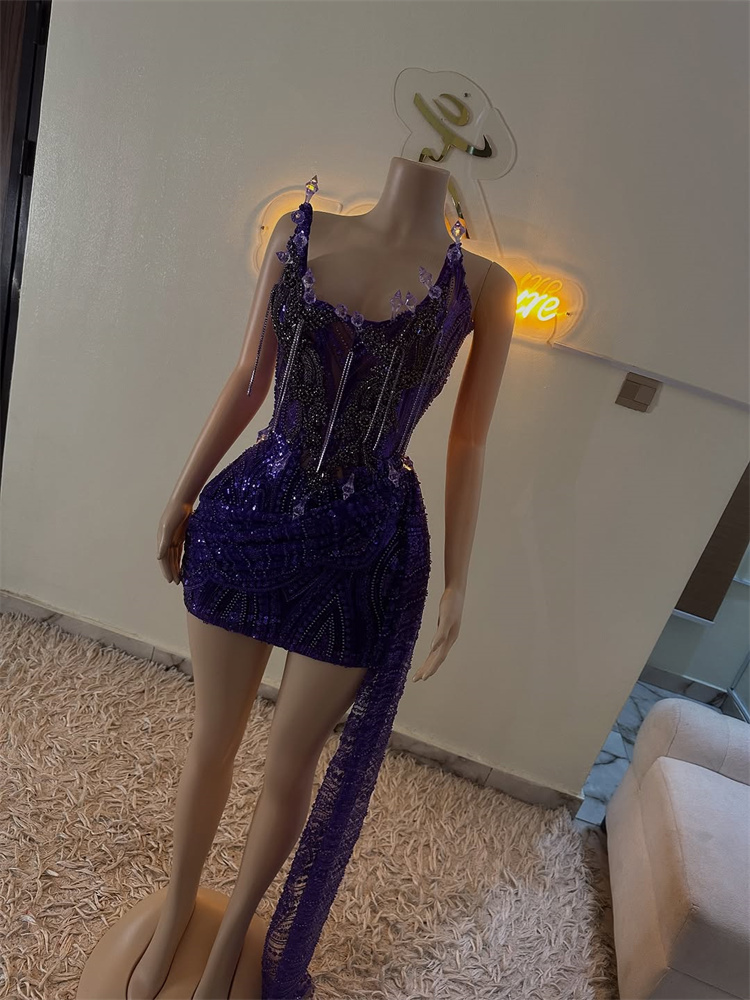Luxury Short Red Prom 2026 Beading Gems Birthday Diamonds Cocktail Senior Homecoming Party Gowns Customized Evening Dress Lux M27