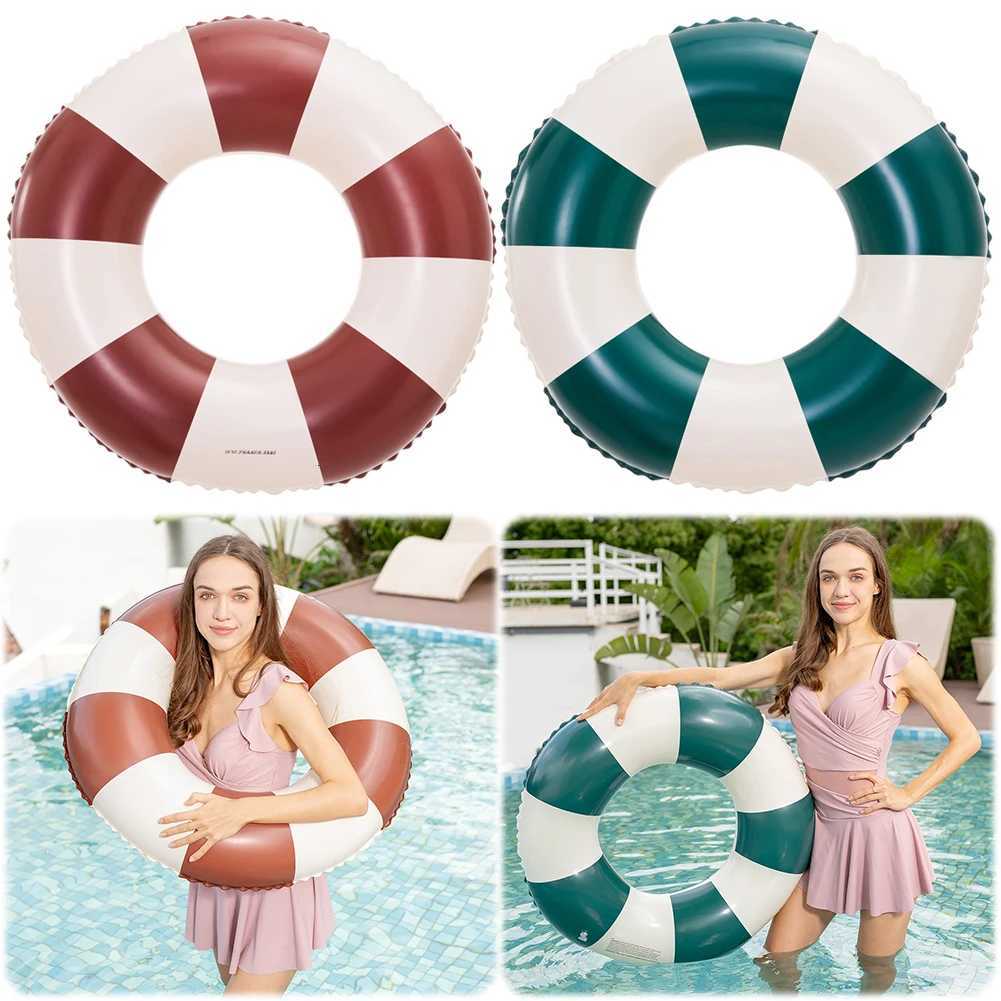 Classic Striped Swimming Ring Swimming Circle Pool Floaties Beach Swimming Party Toys for Kids Youth Adults Z260328