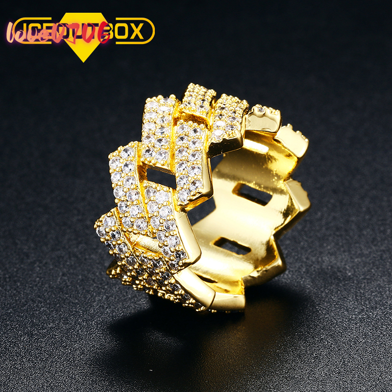 Hot Sale Men's Hip Hop Ring 18K Gold 925 Silver AAAAA Grade Moissanite Diamond Full Diamond Cuban Ring