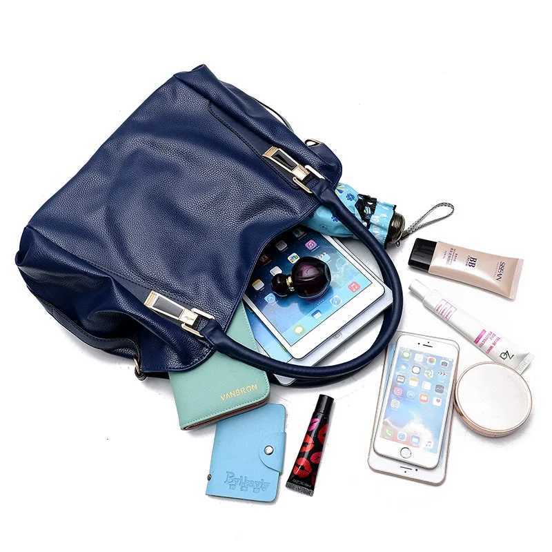 Classic Womens Soft PU Leather Handbag Large Capacity Female Shoulder Tote Bag with Crossbody Strap for Daily Use C260327