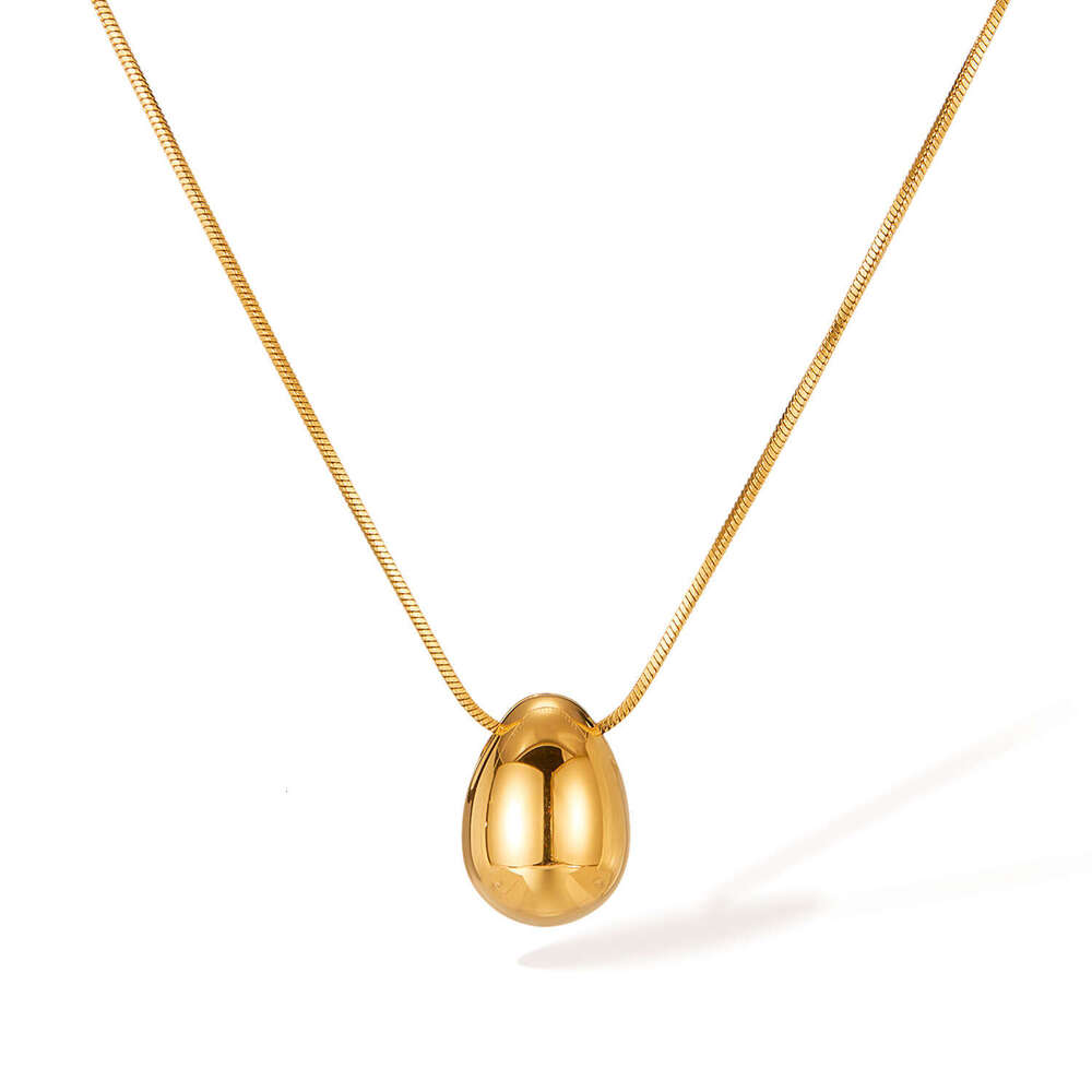 Trendy sophisticated 925 Sterling Silver 14K Gold hollow water drop necklace with a minimalist design versatile and stylish wholesale