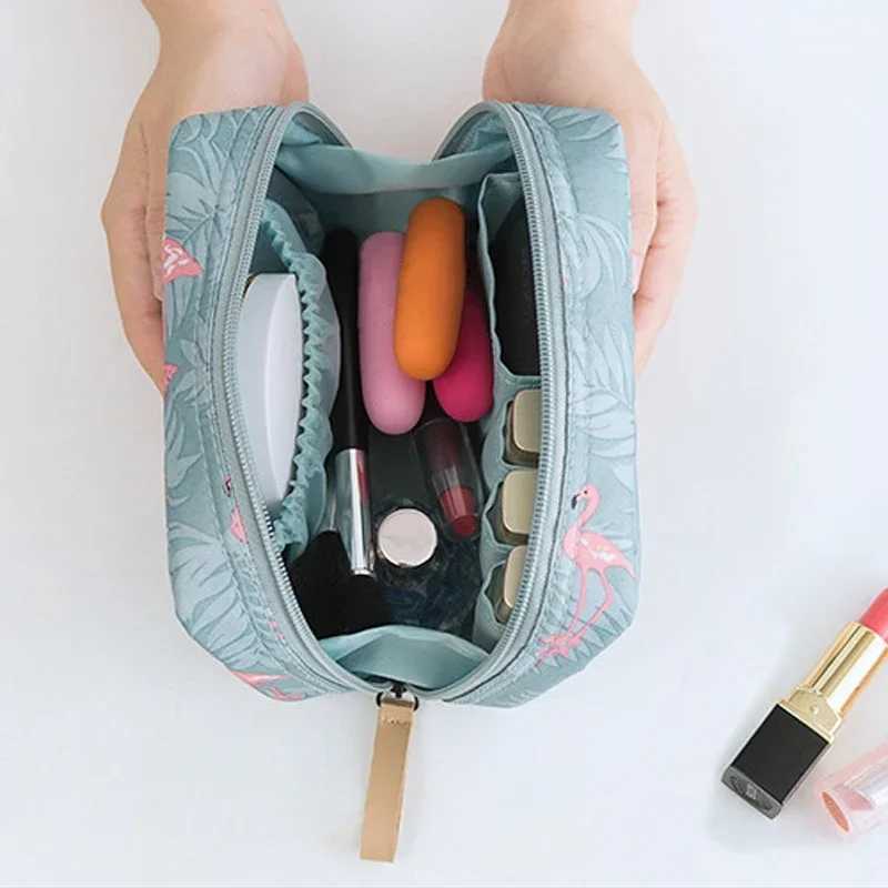 1PC Mini Cosmetic Bag Flamingo Solid Color Travel Toiletry Storage Bag Cactus Beauty Makeup Bag Organizer for Women Makeup Pouch D260328