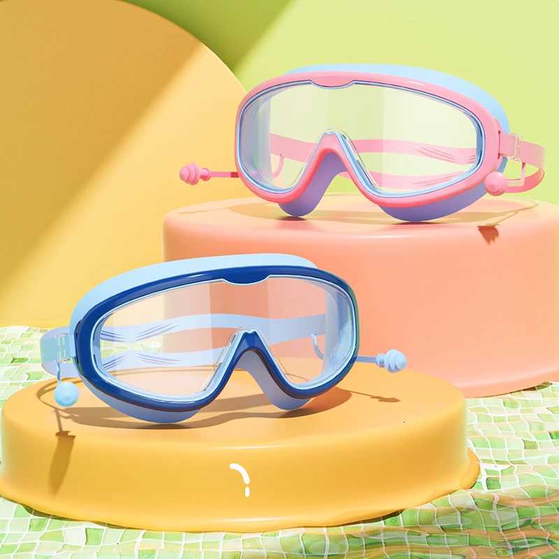 Kids Large-Frame Swimming Goggles - HD Waterproof Anti-Fog Stylish - For Boys Girls Ages 3-14 Z260328