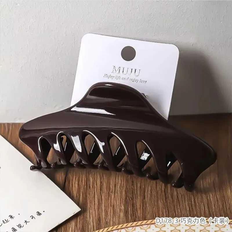 2Pcs Vintage Leopard Print Large Shark Hair Claw Clip Women Elegant Geometric Catch Clamp Hairgrip Hold Hair Styling Accessories H260328