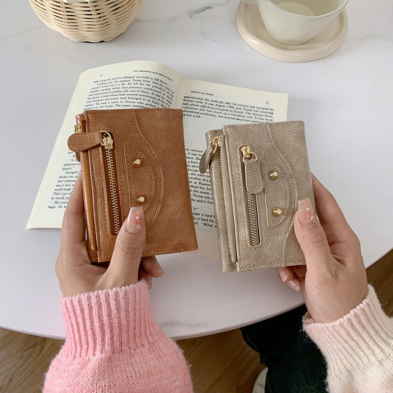 Small Wallet for Women, High-End Feel, Ins Style, Women's Clutch, Foldable Cross-Border Wallet, Zipper 70% off Coin Purse
