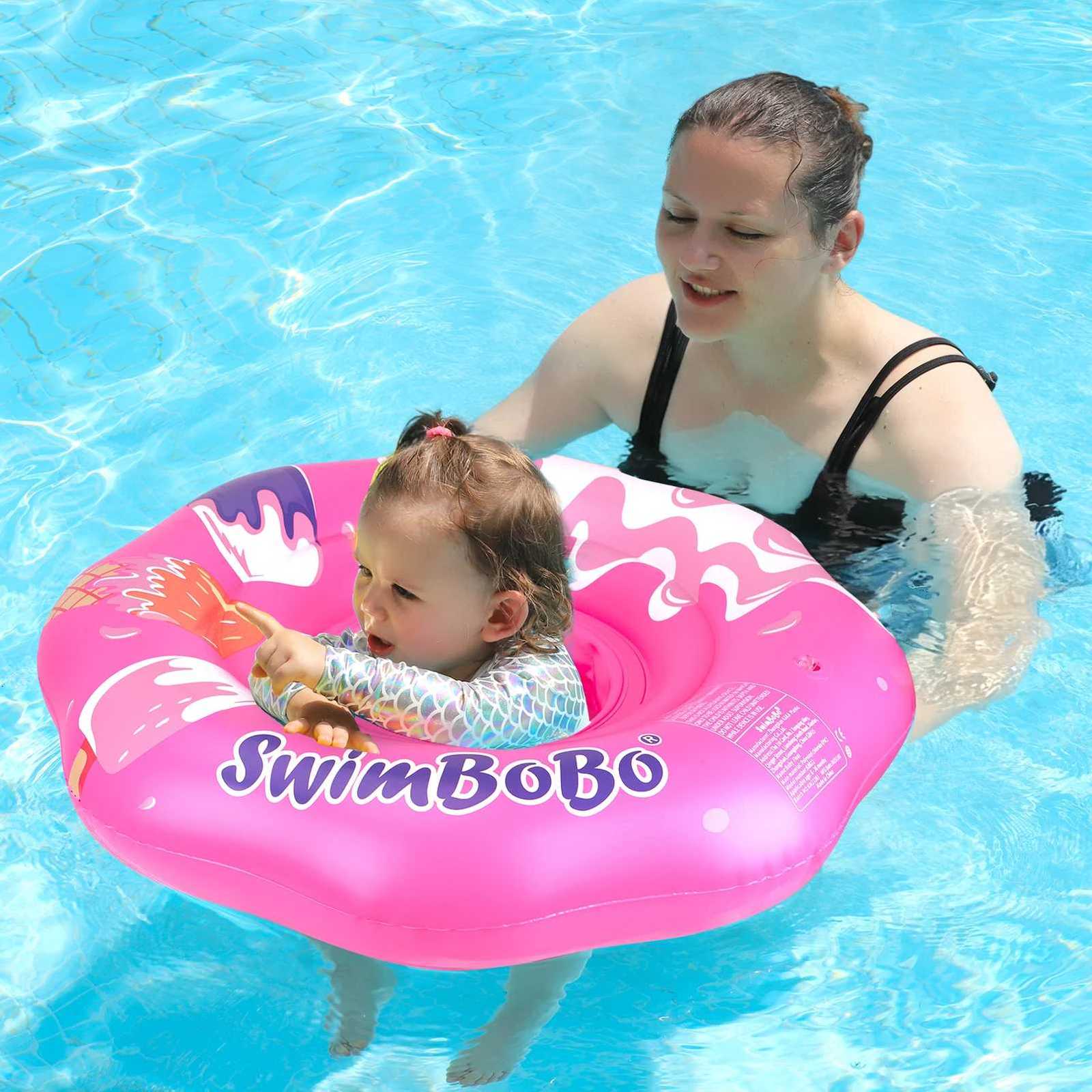 Swimbobo Pink Baby Seat Floating Ring Water Toy Children Thicken Safety PVC Inflatable Swimming Rings For Pool Summer Portable Z260328