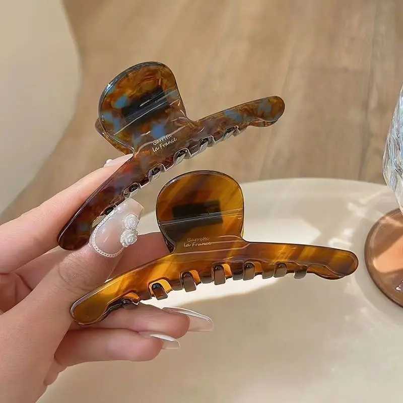 1/2pcs Elegant hair clip womens back of the head ins shark clip 2024 new clip headwear high-end feeling vinegar grip clip H260328