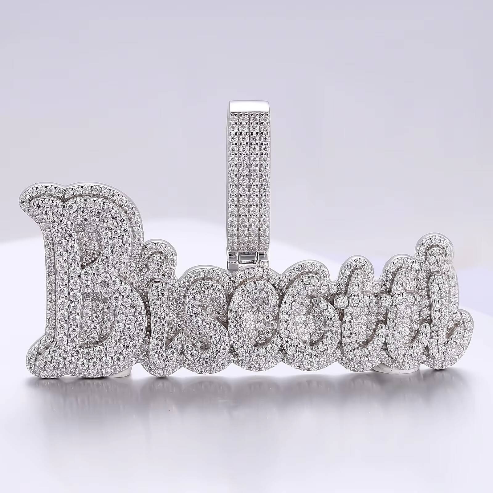 Fine Jewelry Pendant 925 Silver Moissanite Diamond Hiphop Men and Womens Party White Gold Plated Customized Name Letter Pendant - view 5