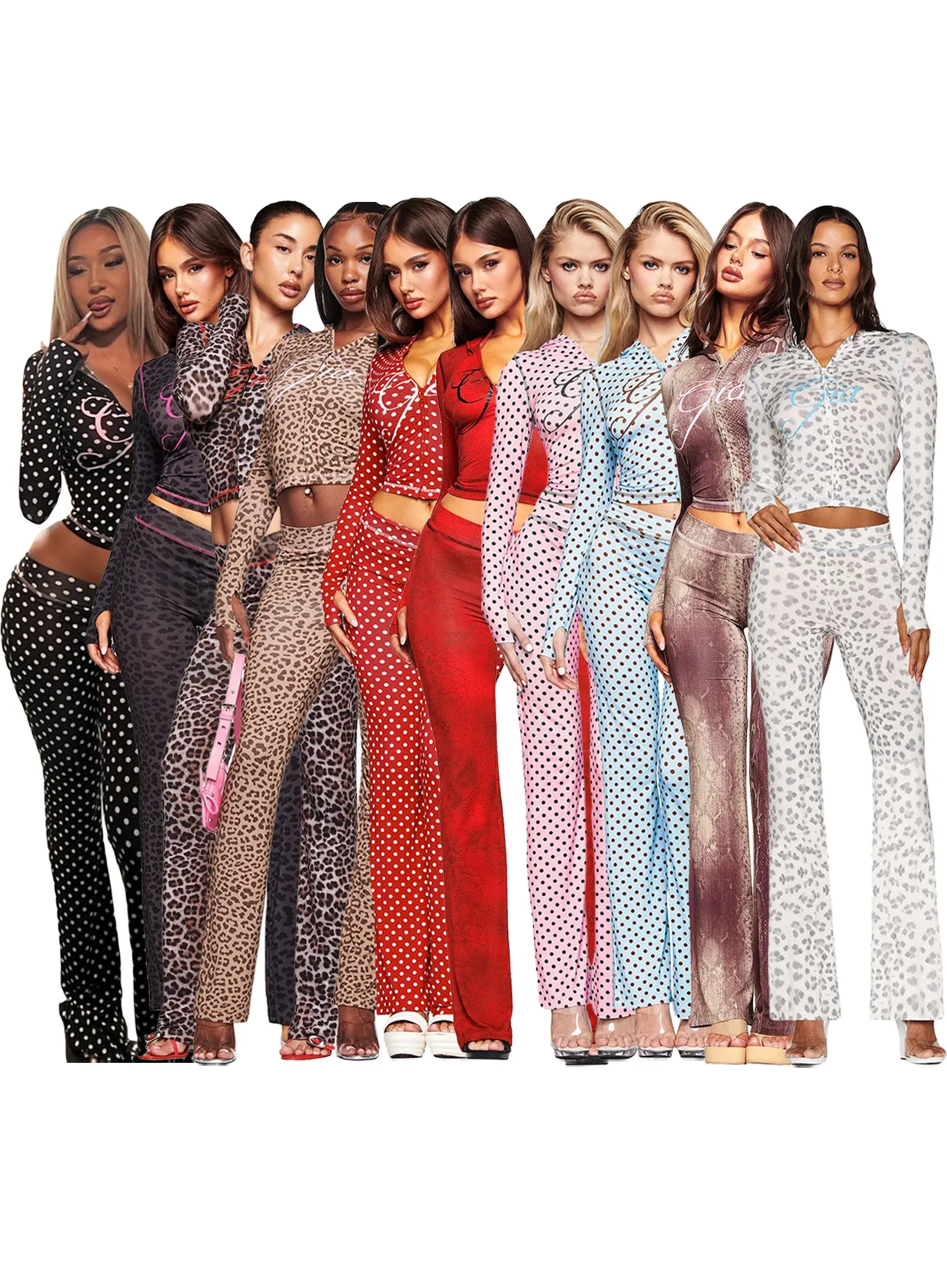 designer i am gia pants womens tracksuit piece set sports suit for women flared zipup long sleeve high quality spring top low waist micro social outfits for 2 piece set