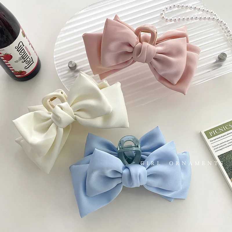 Solid Color Double Side For Women Girl Elegant Ponytail Braid Claw Clip Sweet Shark Crab Party Hair Accessories Trendy H260328