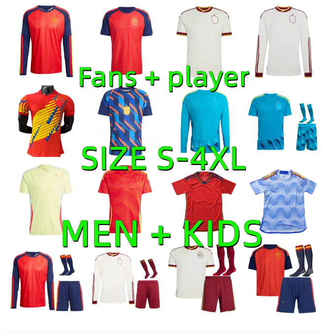2026 2027 World Cup SPAIN 26 27 Soccer Jerseys PEDRI GAVI LAMINE YAMAL MORATA Carvajal OLMO FERRAN RODRIGO ZUBIMENDI MERINO Men Kid Kit Football Shirt player version
