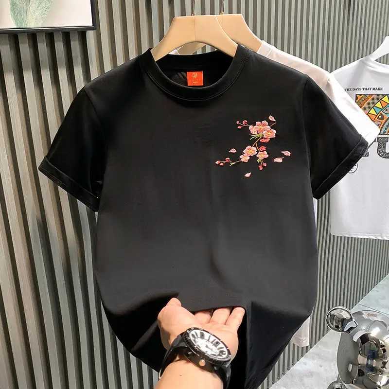2025 Summer Fashion Men T-shirt Short-sleeved Embroidered Shirt C260326