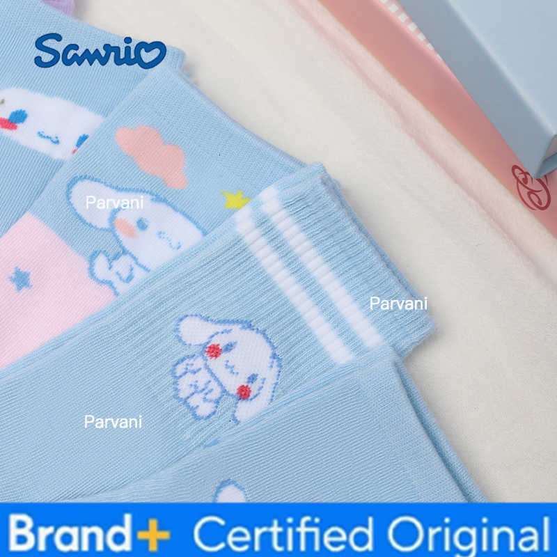 Sanrio 5 Pairs Four Seasons Womens Sweet And Cute Cartoon Series Pattern Versatile Soft And Casual Sweat Absorbing Long Socks H2603281