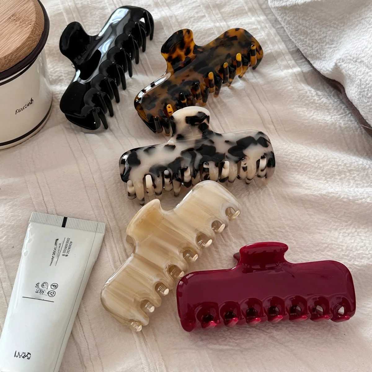 NEW 95CM Large Tortoiseshell Color Acetate Hair Claw French Retro Claw Clips Crab Hair Clips for Women Girls Hair Accessories H260328