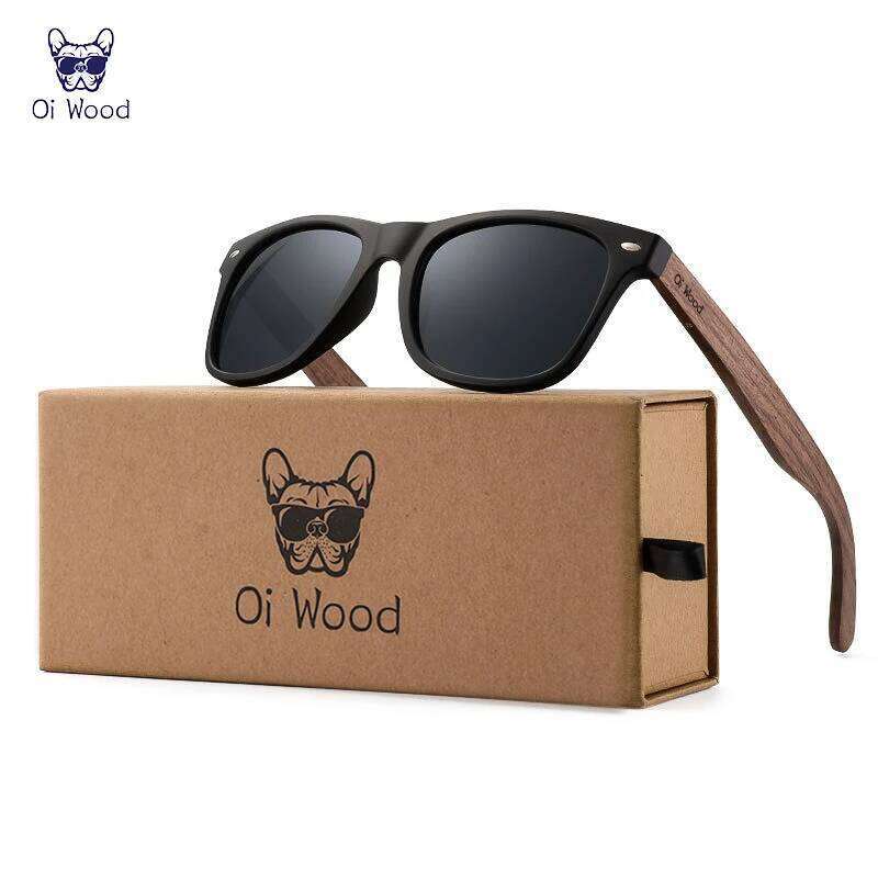 Oi Brand Natural Wooden Sunglasses Men Polarized Fashion Sun Glasses Wood Oculos De Sol Masculino New TR90 Frames 26Y0328