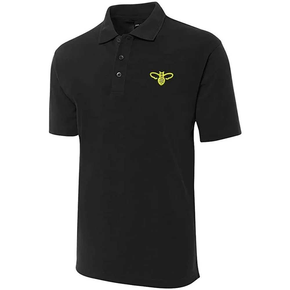 Lyprerazy Golf Shirt Cute Bee Embroidered Short Sleeve Polo Shirts Classic Embroidery Mens Polo Shirt C260326