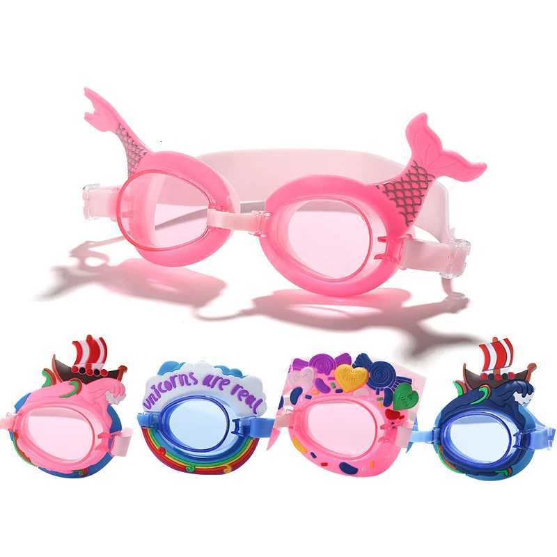 Kids Children Cute Cartoon Swim Goggles Swimming Pool Waterproof Anti Fog Glasses Water Sport Diving Surfing Eyewear W/ Earplugs Z260328