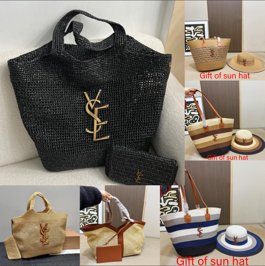 10A 1:1 copy logo straw bag beach bag tote bag designer bag handbag bag ICARE Lafite Straw Hooked Large Shopping Bag for woman Mens luxury bag designer Crossbody Bag