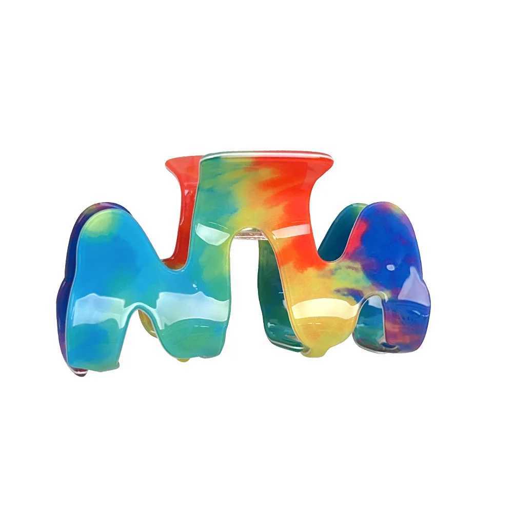 1pc Dopamine Rainbow Grip M-shaped Colorful Fresh Hair Clip with Advanced Hairpin Shark Clip Medium Hair Accessories H260328