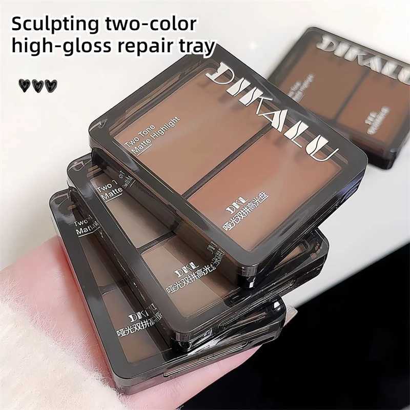 DIKALU Two-Tone High Light Contorting Plate Matte Water Powder To Lighten The Eyes Head and Nose Shadow Anti-perspiration Doub H260328