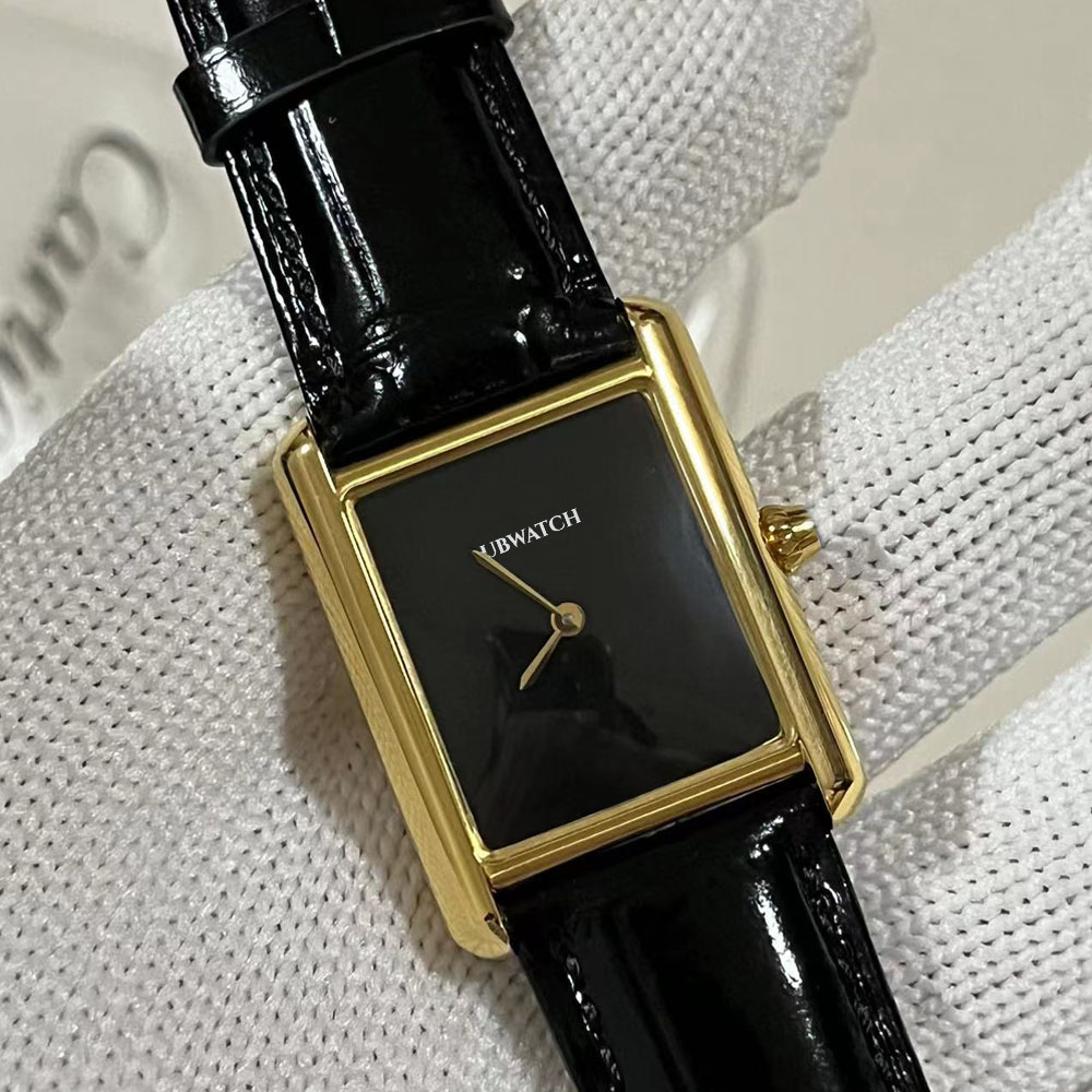 New Quartz Battery Power Squar Stainless Steel Watches Stainless Steel Wristwatches Leather strap Womens ladies Watch c1 Movement