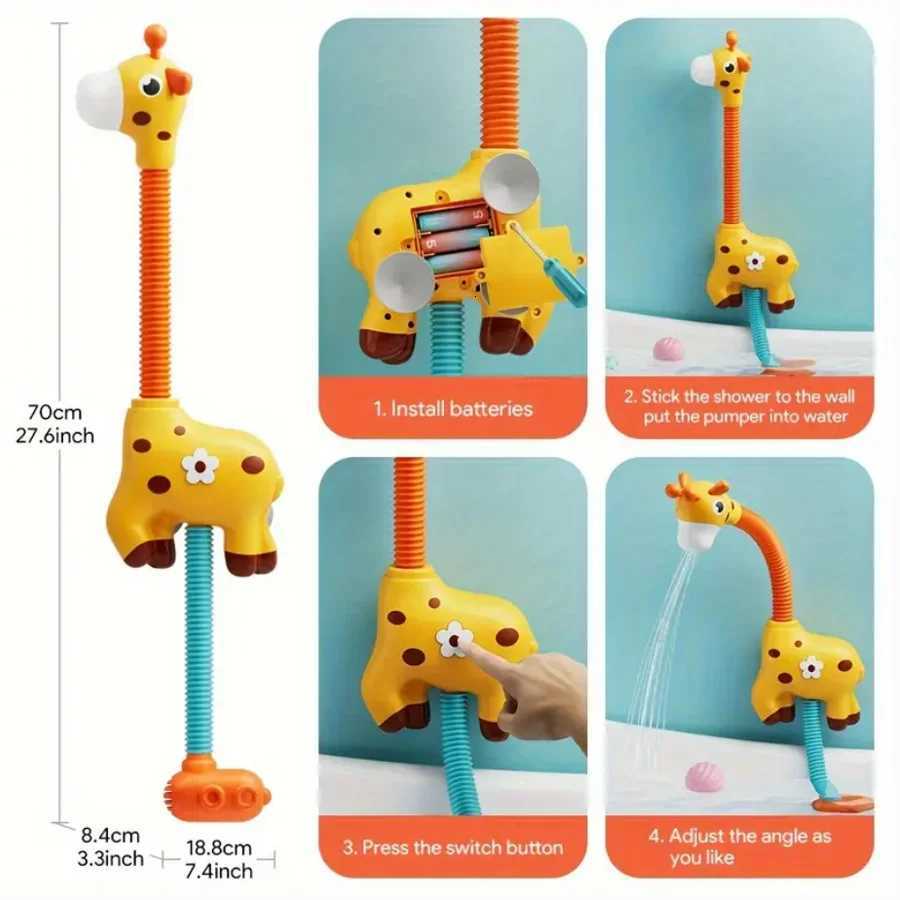 Deer Sprinkler Shower Giraffe Scalable 360 degree Rotating Childrens Shower and Water Playing Toy Z260328