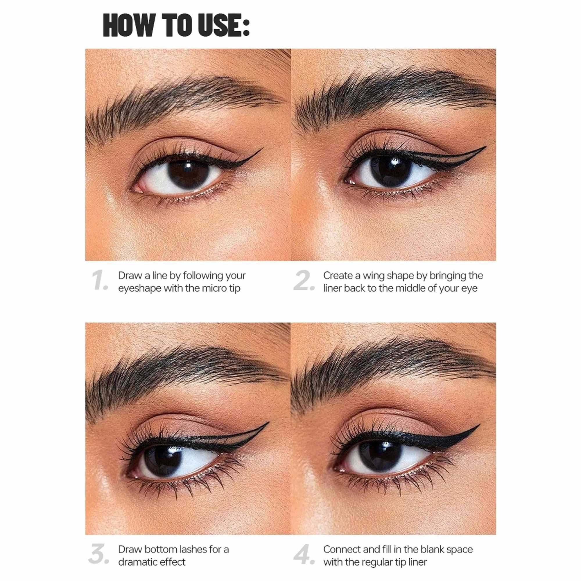 3pcs Luxe Beauty Waterproof Liquid Eyeliner Set Long-Lasting Black Eyeliner Pens Easy Glide Precision Tip Sweat-Resistant H260328