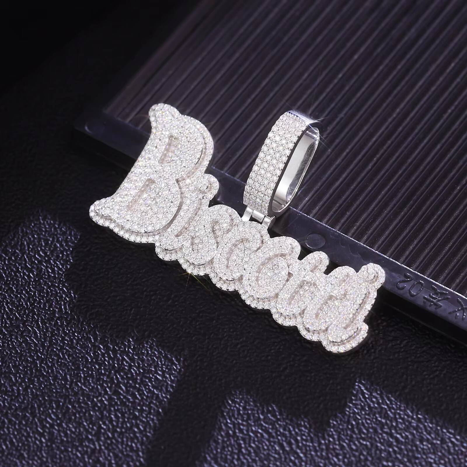 Fine Jewelry Pendant 925 Silver Moissanite Diamond Hiphop Men and Womens Party White Gold Plated Customized Name Letter Pendant - view 6
