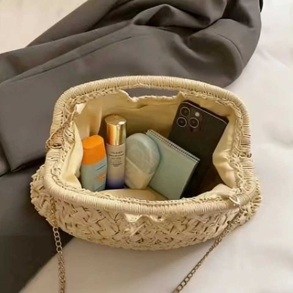 Retro Summer Straw Woven Handbags for Women Ladies Beach Crossbody Bag Rattan Bag for Vacation Eco-friendly Travel Shoulder Bags C260327