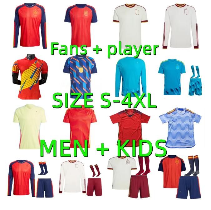 Spain Jersey 2026 2027 Soccer Jerseys 25 26 27 PEDRI GAVI LAMINE YAMAL MORATA Carvajal OLMO FERRAN RODRIGO SPANISH player version Men Kid Kit Football Shirt SPANISH