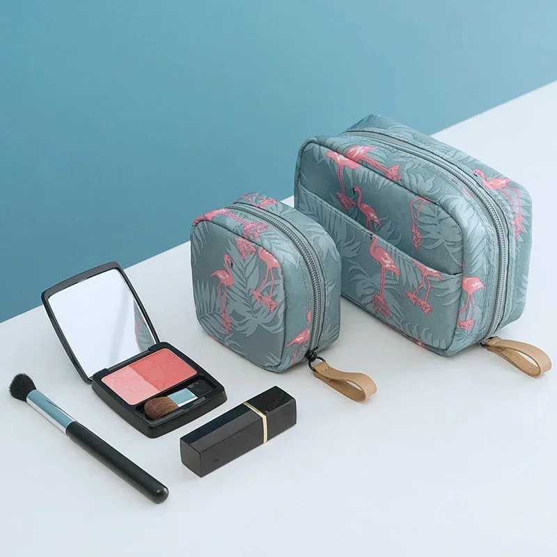1PC Mini Cosmetic Bag Flamingo Solid Color Travel Toiletry Storage Bag Cactus Beauty Makeup Bag Organizer for Women Makeup Pouch D260328