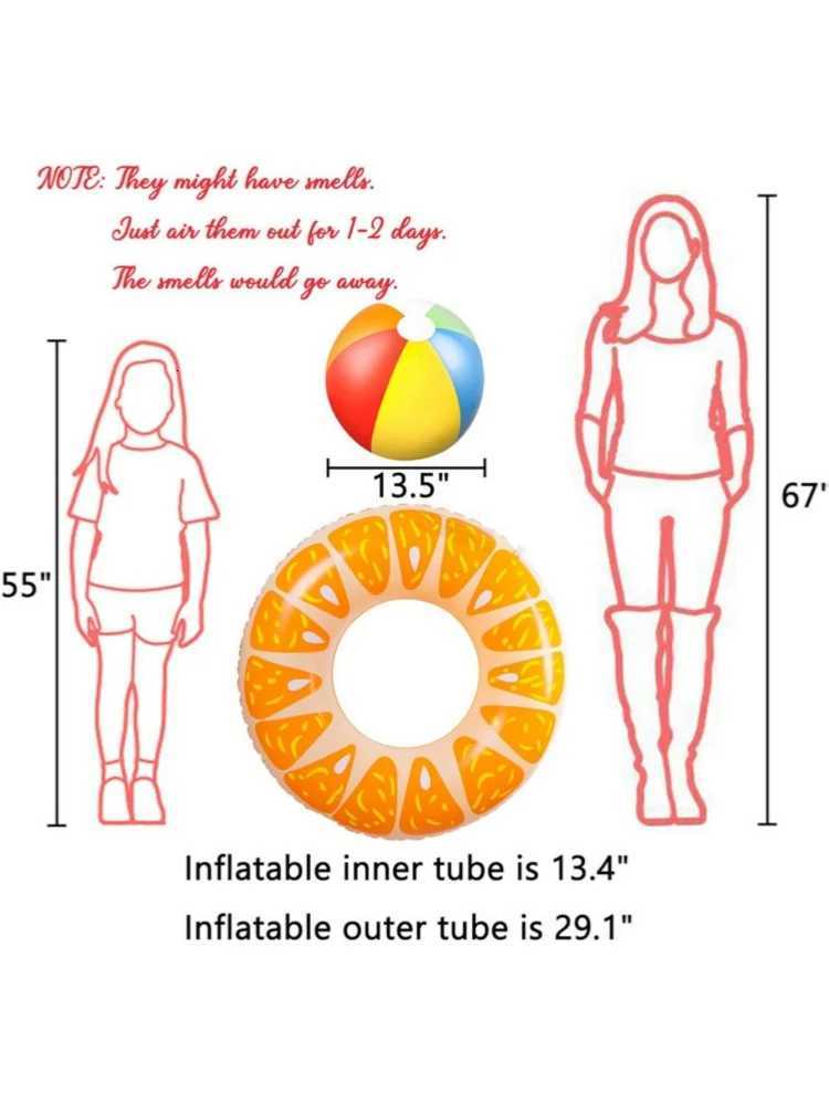 Fruit pool float watermelon kiwi orange lemon swim ring beach ball - inflatable tube floating water toys Z260328