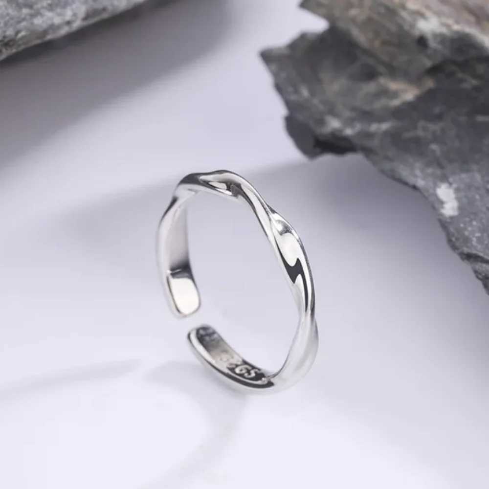 925 Sterling Silver Simple Twisted Wire Ring Womens Dinner Party Luxury Hand Jewelry H260328