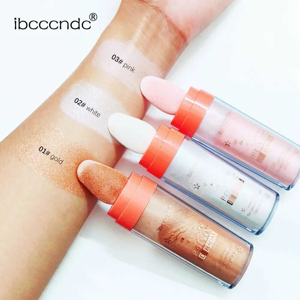 3Color Shiny Fairy Powder Highlighter Shimmer Makeup Contour for Face Body Hair Pink Gold Bronze Iluminador Maquillaje 1 Piece H260328