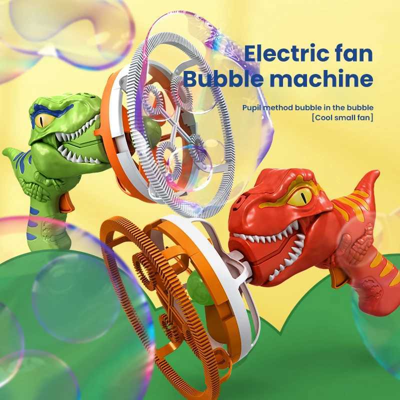 Soap Bubble Gun Dinosaur Electric Blowing Tuba Bubbles Machine Automatic Blower Toys Outdoor Games Party Toy For Kids Boys Gifts Z260328