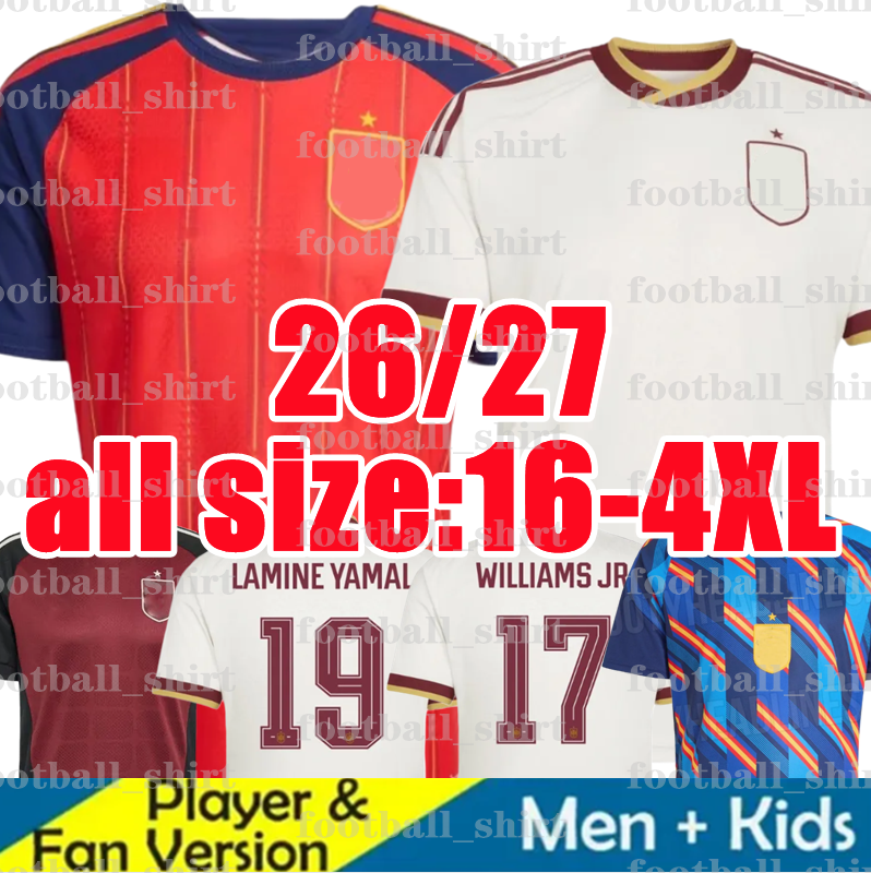 spain 2026 Soccer Jerseys LAMINE YAMAL MORATA FERRAN PEDRI CARVAJAL WILLIAMS JR 26 27 National WORLD CUP Football Shirt Men Kids Shirt Kit Espana RODRI OYARZABAL