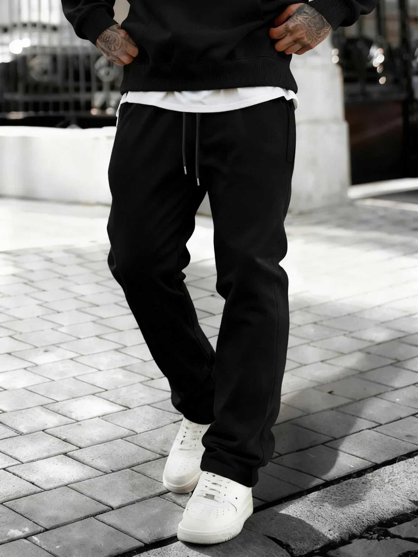 Men Autumn and Winter Casual Fashion Sports Trousers for Men Jogger Sweatpantsrunning Workout Jogging straight cut Long Pants M260328