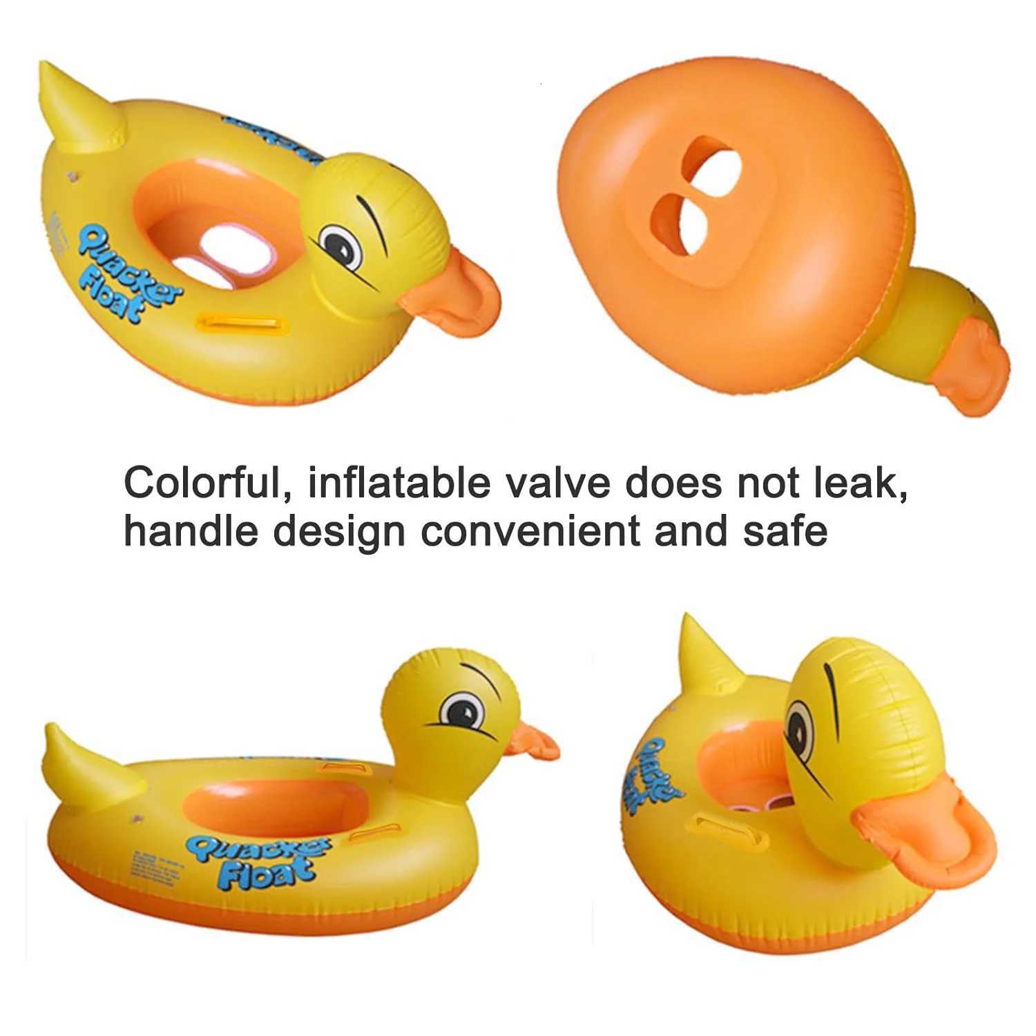 Duck Inflatable Toys for Baby Summer Water Toys Swimming Float Seat with Handle Outdoor PVC Inflatable Ring for Pool Beach Z260328