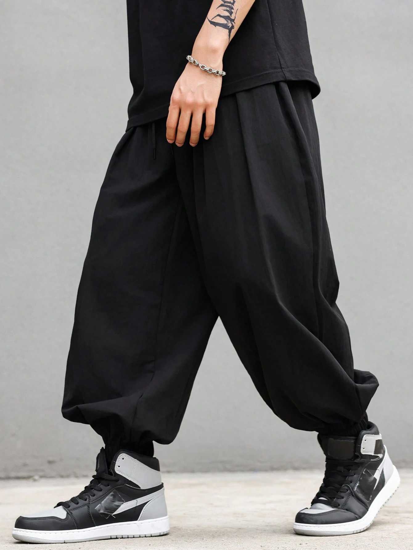 plus Size Mens Casual Trendy Long Pants Loose Fit for Daily Outings And Outdoor Sports M260328