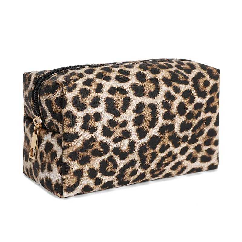Travel PU Makeup Bag Womens Leopard Large Capacity Portable Zippe Storage Bag Purses Bathroom Washbag Cosmetic Bag D260328