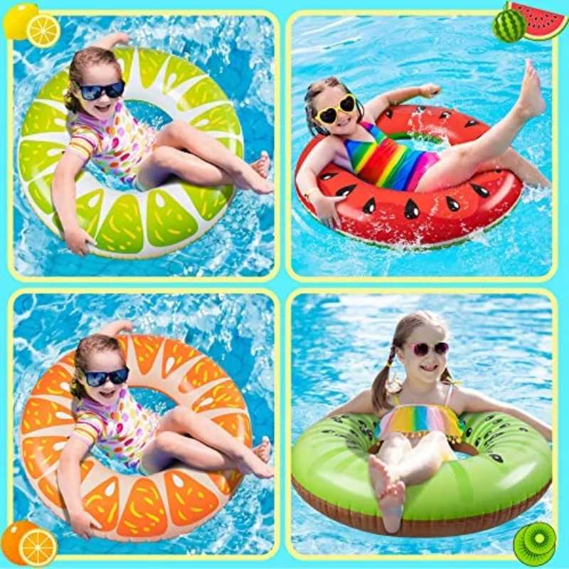 Fruit pool float watermelon kiwi orange lemon swim ring beach ball - inflatable tube floating water toys Z260328